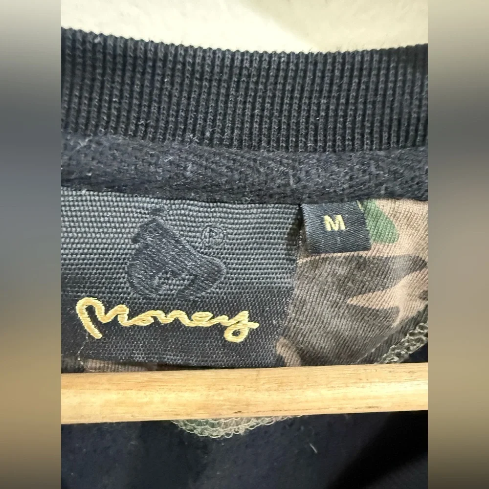 Money Men's Black Crewneck Sweatshirt with Small Embroidered Logo